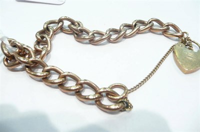 Lot 431 - A rose gold curb and lock bracelet