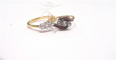 Lot 449 - Two diamond three stone rings