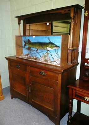 Lot 537 - Oak mirror back sideboard