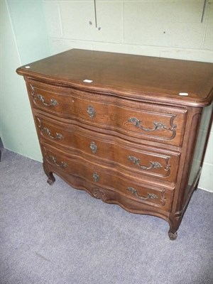 Lot 543 - French oak three drawer chest