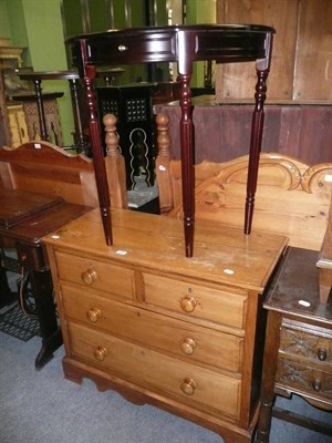 Lot 548 - Small pine chest and three pine head boards