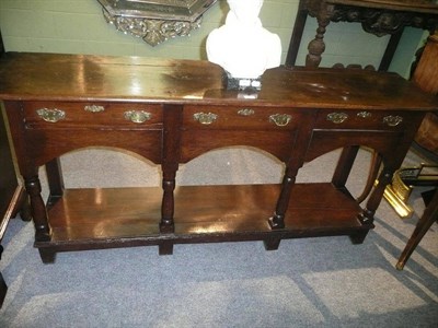 Lot 570 - Three drawer oak pot board dresser base, circa 1750 (original invoice included)