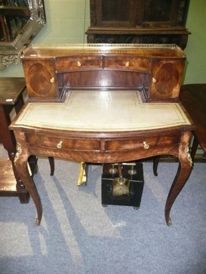 Lot 571 - Lady's writing table with superstructure and a matching stool with yellow seat