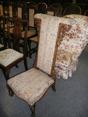 Lot 575 - Upholstered oak prie dieu