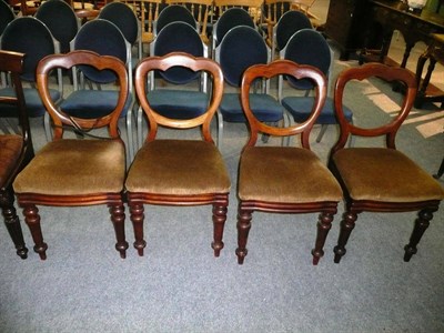 Lot 579 - Four Victorian balloon-back chairs