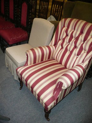 Lot 589 - Delcor easy chair and a Brights of Nettlebred button-back chair