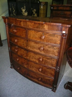 Lot 602 - Victorian figured mahogany five height chest lacking its base