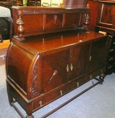 Lot 614 - 1930's oak sideboard with raised back