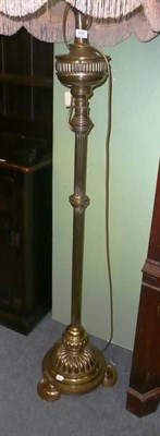 Lot 616 - Brass standard lamp