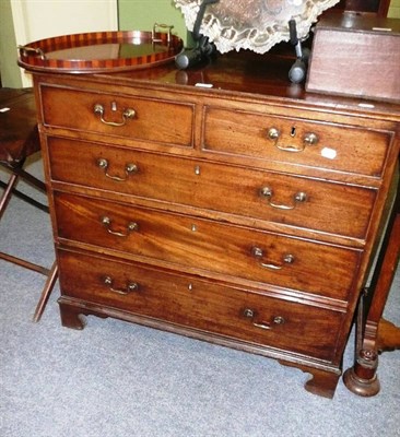 Lot 634 - Georgian four height mahogany chest of drawers