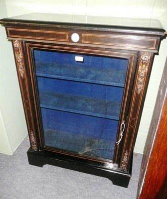 Lot 638 - Victorian ebonised glazed cabinet