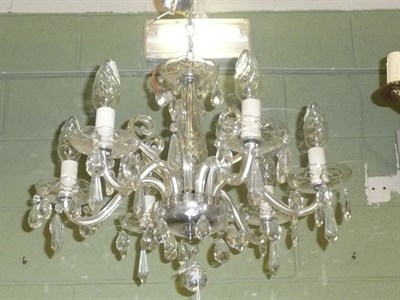 Lot 646 - Six branch glass chandelier