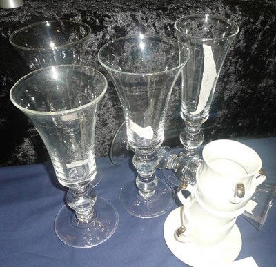 Lot 1055 - Set of glassware including approximately, thirty six Champagne glasses (2 boxes), twnety four...