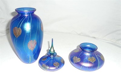 Lot 16 - Three pieces of Okra 'Ayrum' glass by Richard Golding