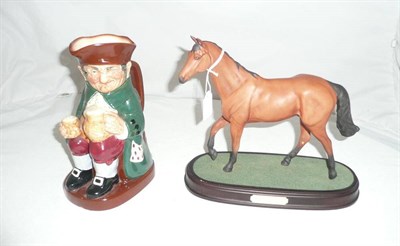 Lot 25 - Beswick horse 'Red Rum' style two, model No. A226, bay matt, 22.9cm high on wood plinth and a Royal
