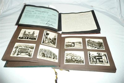 Lot 29 - Two scrap books containing a journal and photographs of a trip on SS Baltrova in 1937 and on...