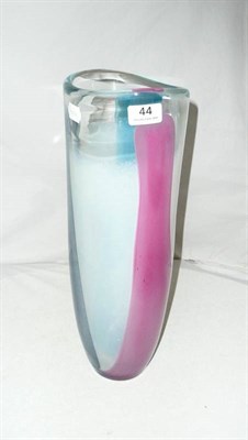 Lot 44 - Svaja pink, blue and bubble effect vase