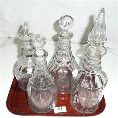 Lot 51 - Four assorted Georgian and Victorian decanters and stoppers