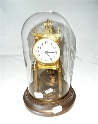 Lot 58 - German gilt metal clock under glass dome