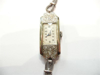 Lot 93 - A lady's white gold wristwatch