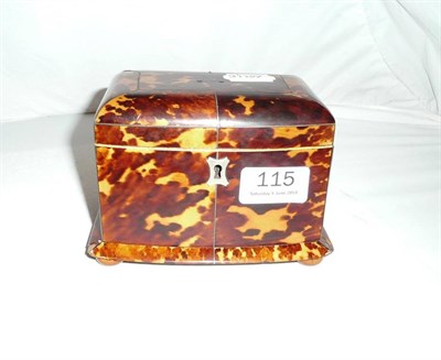 Lot 115 - A tortoiseshell tea caddy