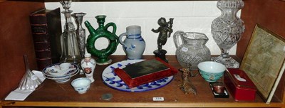 Lot 124 - Cut glass jug, pedestal vase and quantity of sundry