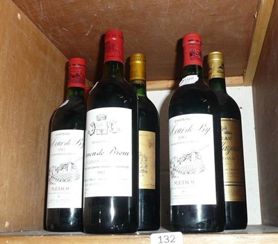 Lot 132 - Eight bottles of wine (8): - Two bottles of Chateau La Cour de By, Cru. Bourgeois du Medoc 1983...