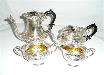 Lot 143 - A silver four piece tea set, Birmingham 1903, Williams Ltd.