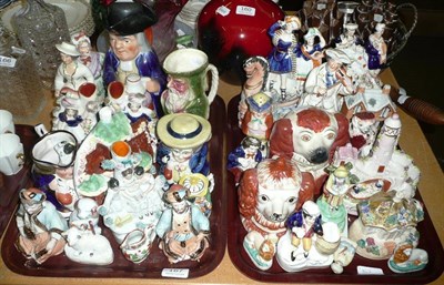 Lot 167 - Two trays of Staffordshire and other figures