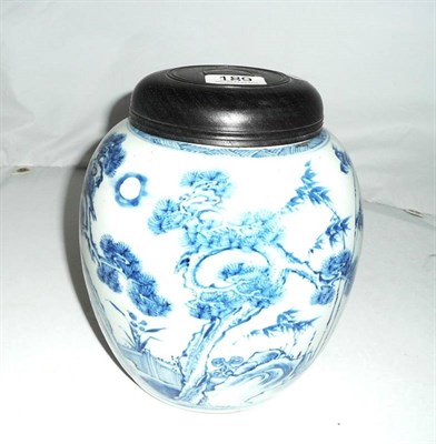 Lot 189 - A blue and white Chinese ginger jar and cover