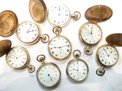 Lot 193 - Eight gold plated pocket watches