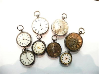 Lot 221 - Eight fob watches