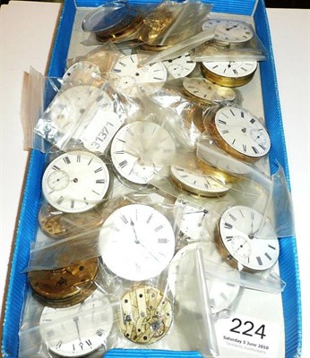 Lot 224 - A quantity of pocket watch movements