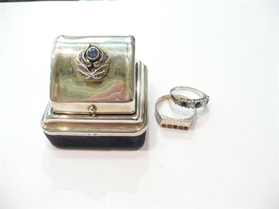 Lot 225 - Diamond and sapphire ring and another