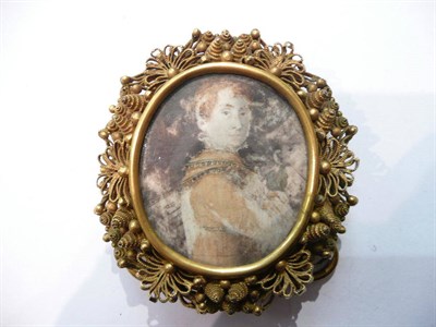 Lot 236 - Gilt metal ornate miniature frame