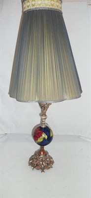 Lot 290 - A 1970's Walter Moorcroft 'Hibiscus' lamp