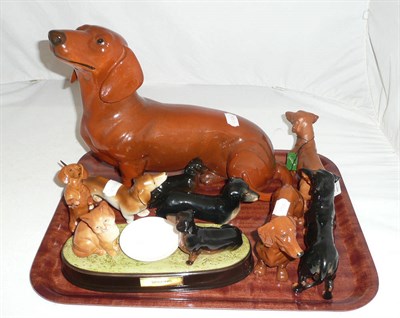 Lot 306 - Beswick Dachshund and others, Royal Dux, Royal Doulton etc