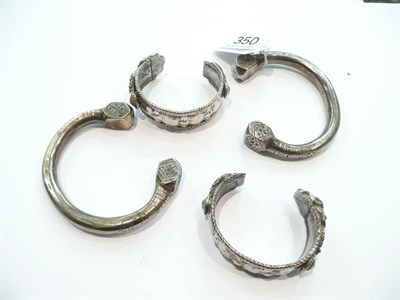 Lot 350 - Four silver anklets, Iran/Iraq