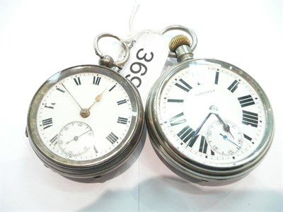 Lot 369 - A silver cased pocket watch, and another (2)