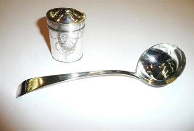 Lot 385 - 18th century silver sauce ladle, Hester Bateman; and a silver pepperette