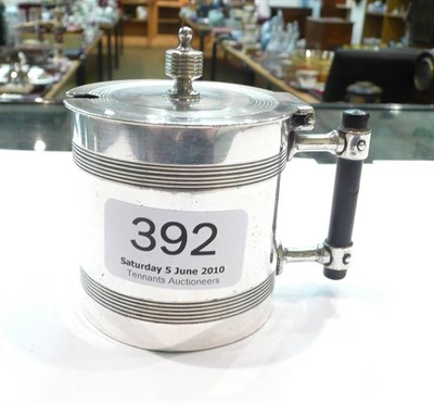 Lot 392 - Christopher Dresser for Hukin & Heath, a silver plated mustard with original blue liner