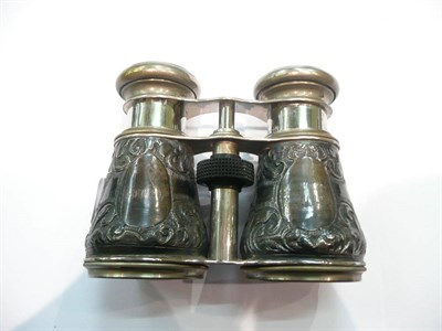 Lot 396 - Pair of silver and plated opera glasses