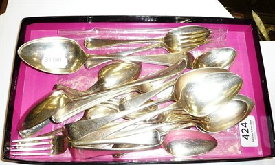 Lot 424 - Composite Old English pattern flatware, twenty three pieces