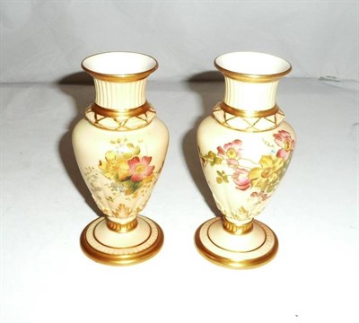 Lot 427 - Pair of blush ivory Worcester vases