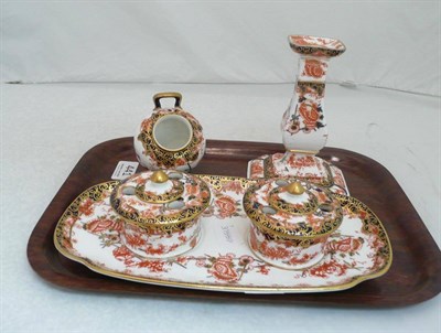 Lot 441 - Four pieces of Royal Crown Derby including a candlestick