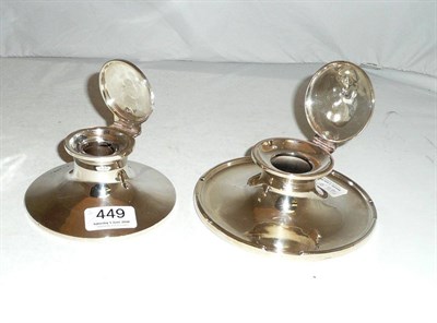 Lot 449 - Two silver inkwells