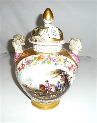 Lot 470 - Dresden Carl Thienie vase and cover