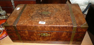 Lot 480 - Brass mounted walnut writing slope