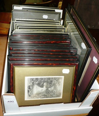 Lot 490 - Twenty nine topographical framed prints and two maps (one box)