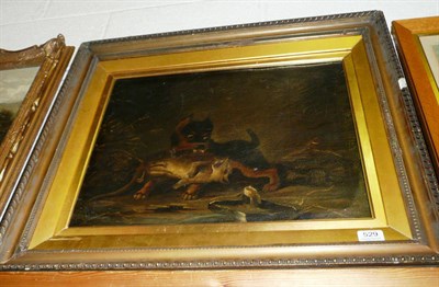 Lot 529 - Oil of a terrier ratting